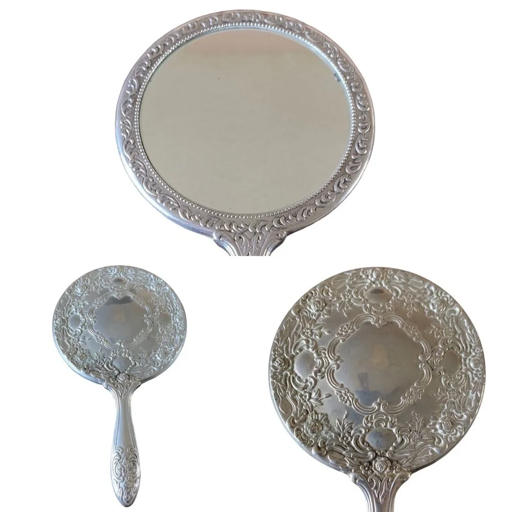 Vintage Mirror In Silver Color Metal